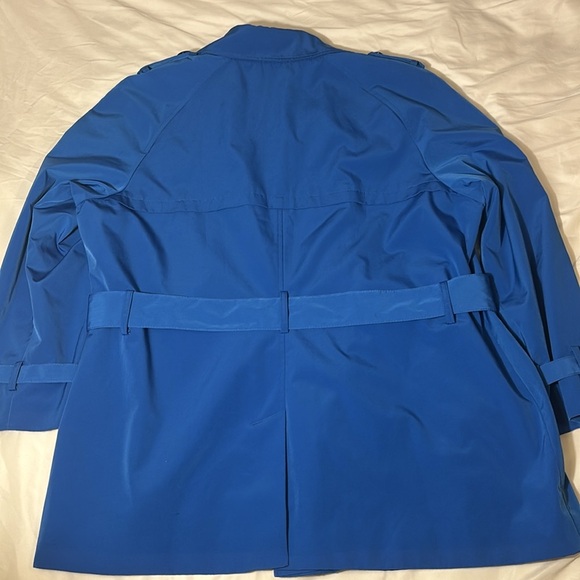 Calvin Klein Double Breast Mid Length Trench Coat Blue Belted Lined Size 0X - Picture 11 of 11